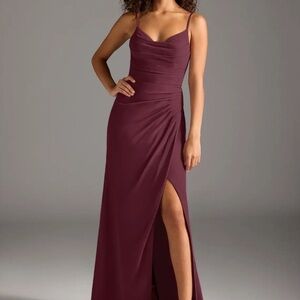 Azazie Burgundy Maxi Dress